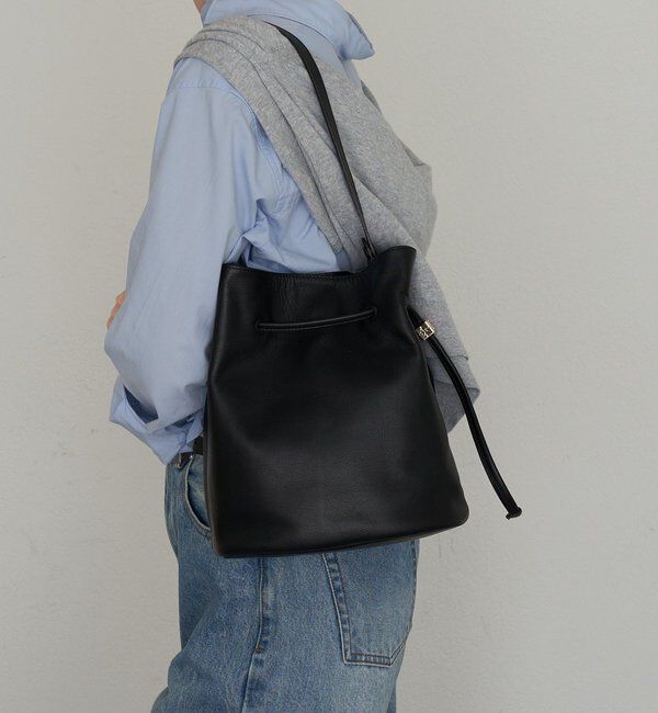  「レザー巾着バケットバッグ」|ショルダー・メッセンジャー|