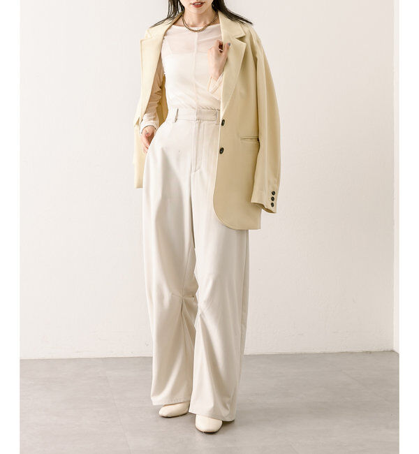  「【３サイズ/6色展開】カーブスラックス」|チノ|