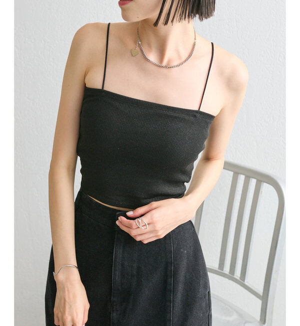  「旧品番パット付きラメショートキャミ」|キャミソール|