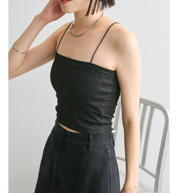  「旧品番パット付きラメショートキャミ」|キャミソール|