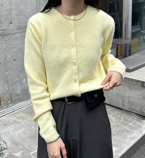  「【レイヤードスタイルも◎】PARIS刺繍カーディガン」|カーディガン|イエロー