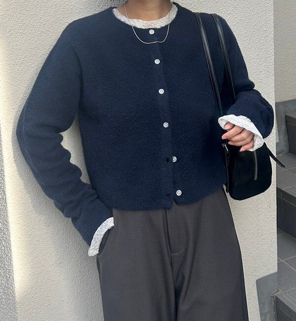  「【レイヤードスタイルも◎】PARIS刺繍カーディガン」|カーディガン|