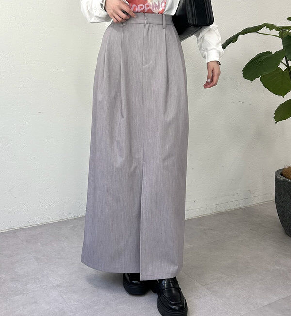  「スリットIラインスカート」|スカート|グレー