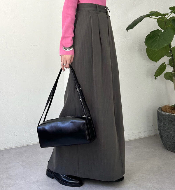  「スリットIラインスカート」|スカート|チャコールグレー