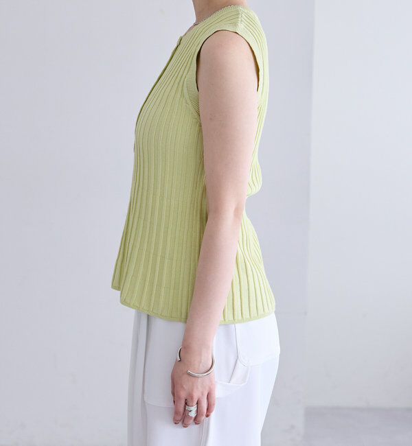  「リブボタンタンクトップ」|ニット・セーター|