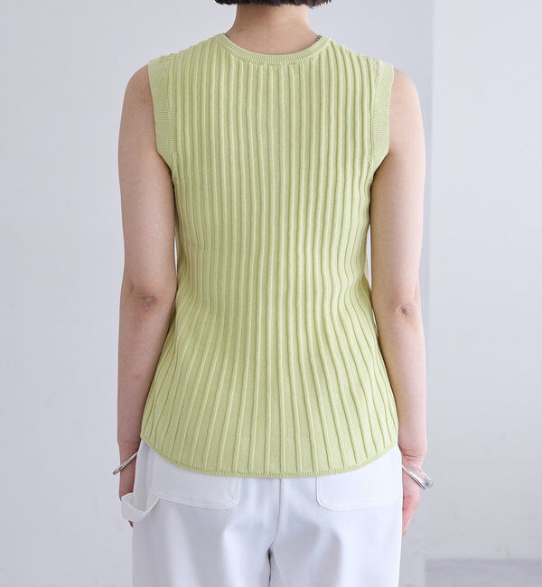  「リブボタンタンクトップ」|ニット・セーター|