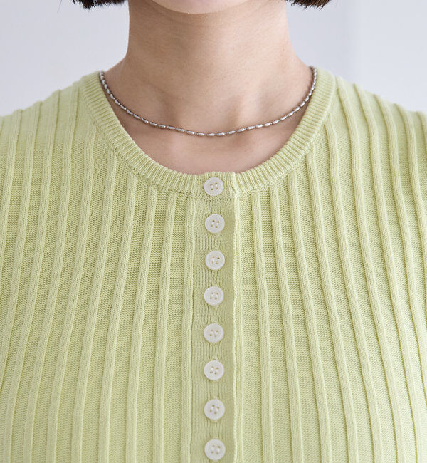  「リブボタンタンクトップ」|ニット・セーター|