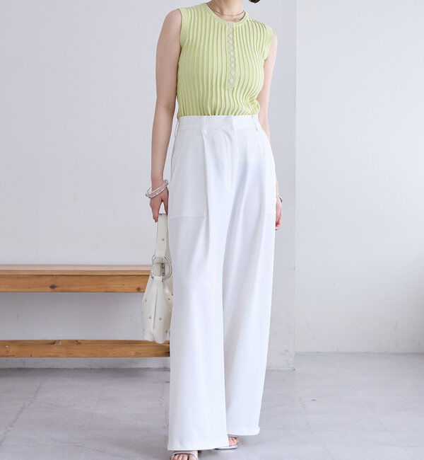  「リブボタンタンクトップ」|ニット・セーター|