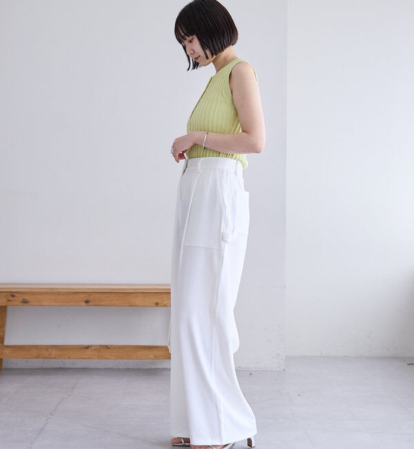  「リブボタンタンクトップ」|ニット・セーター|