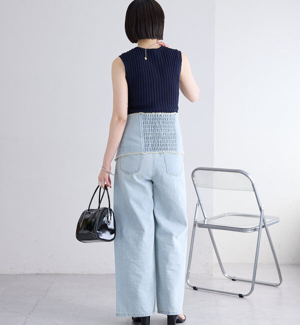  「リブボタンタンクトップ」|ニット・セーター|