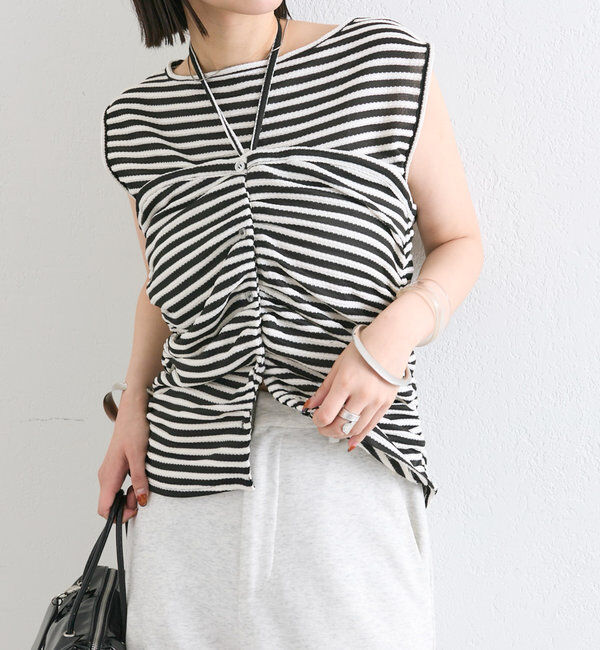  「ベアドッキングボーダータンク」|Tシャツ・カットソー|ブラック