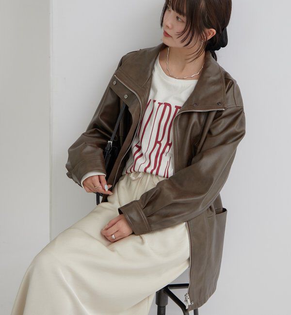  「ドロストフェイクレザーブルゾン」|ブルゾン・スタジャン|