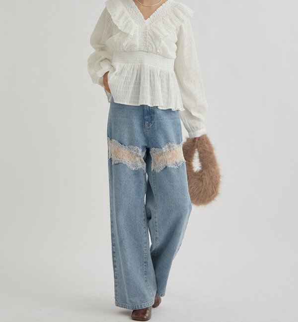  「スクエアシャーリングブラウス」|シャツ・ブラウス|