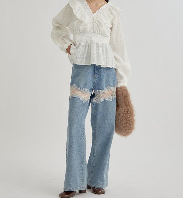  「スクエアシャーリングブラウス」|シャツ・ブラウス|