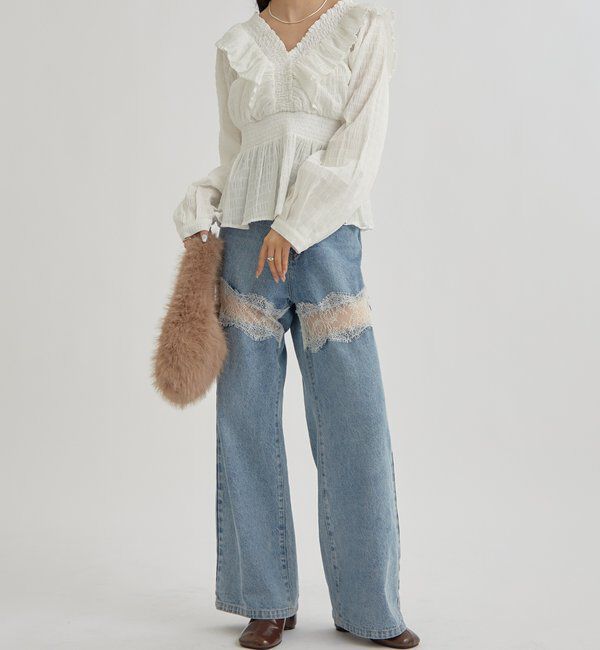  「スクエアシャーリングブラウス」|シャツ・ブラウス|