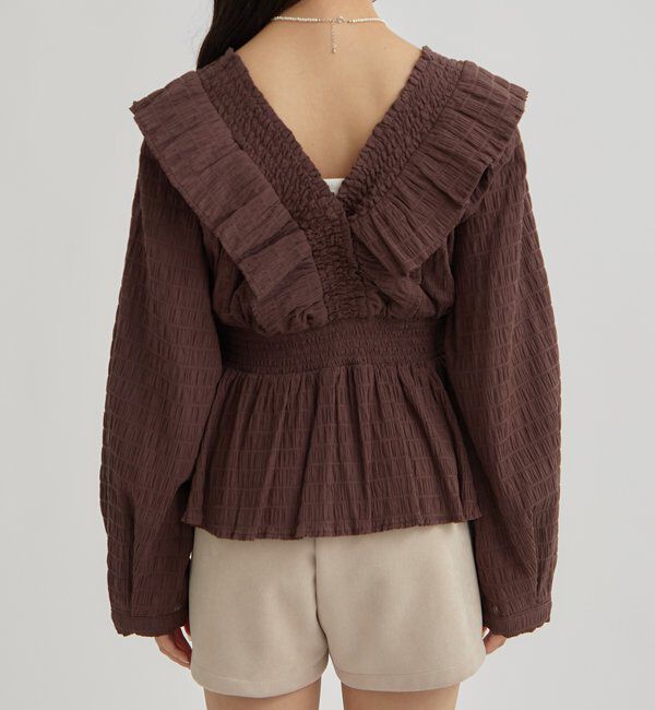  「スクエアシャーリングブラウス」|シャツ・ブラウス|