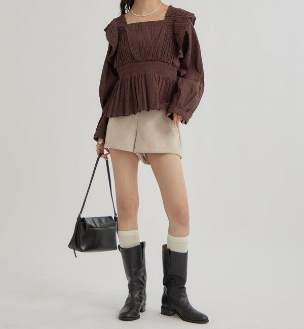  「スクエアシャーリングブラウス」|シャツ・ブラウス|