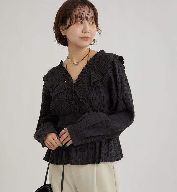  「スクエアシャーリングブラウス」|シャツ・ブラウス|