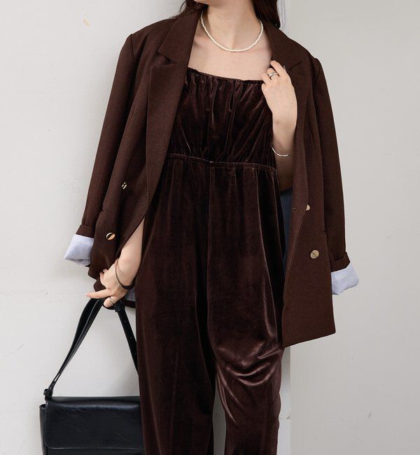  「ベロアフリルオールインワン」|オールインワン|