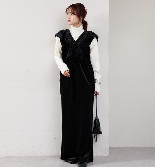  「ベロアフリルオールインワン」|オールインワン|