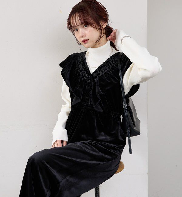  「ベロアフリルオールインワン」|オールインワン|