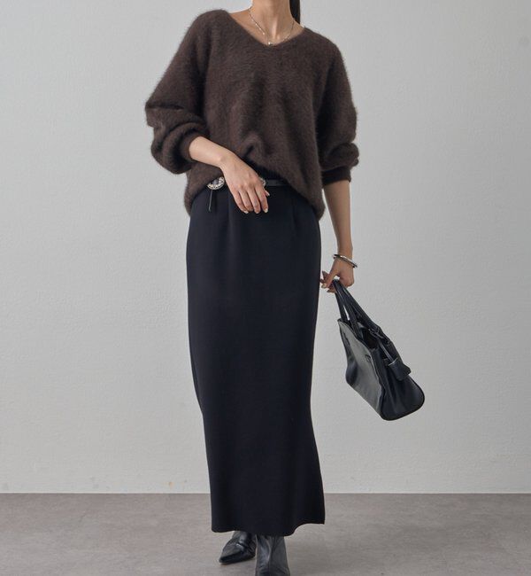  「【Lサイズも登場！】ポンチZIPタイトスカート」|スカート|