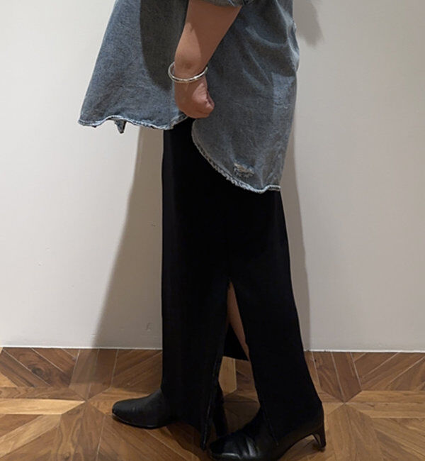  「【Lサイズも登場！】ポンチZIPタイトスカート」|スカート|