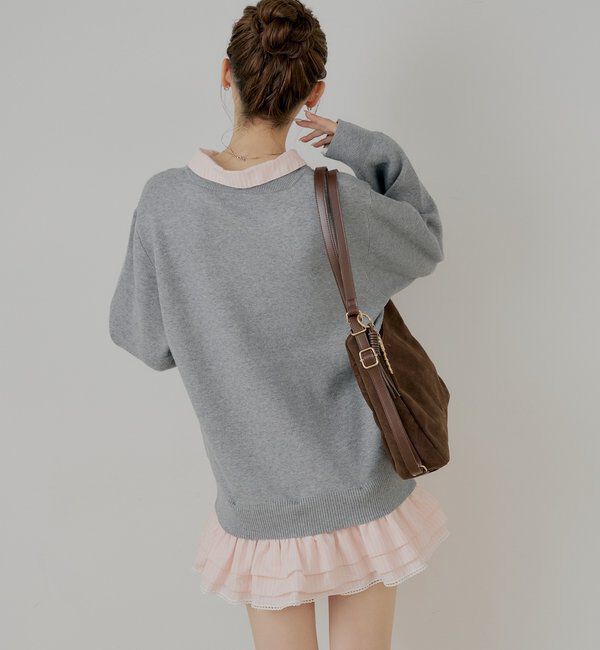  「【マルチway】シャツレイヤードニットワンピース」|ワンピース|