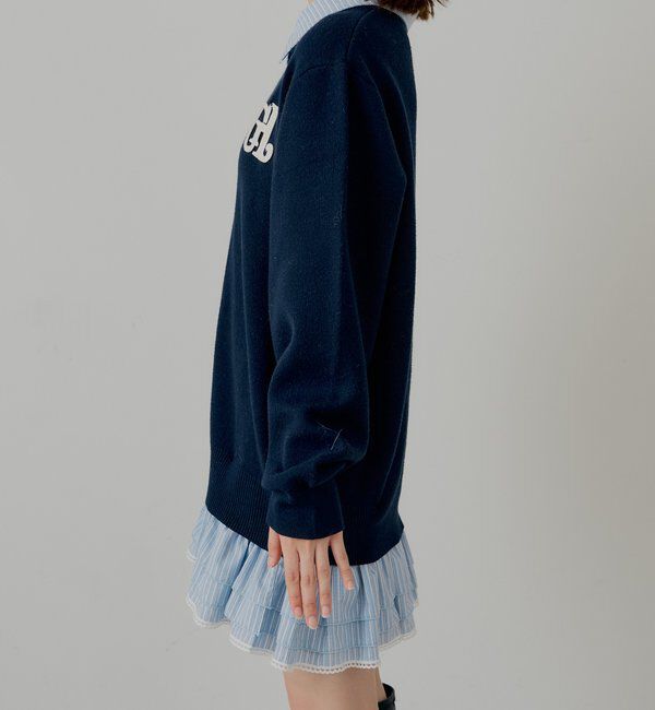  「【マルチway】シャツレイヤードニットワンピース」|ワンピース|