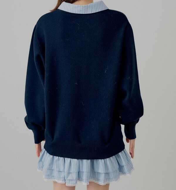  「【マルチway】シャツレイヤードニットワンピース」|ワンピース|