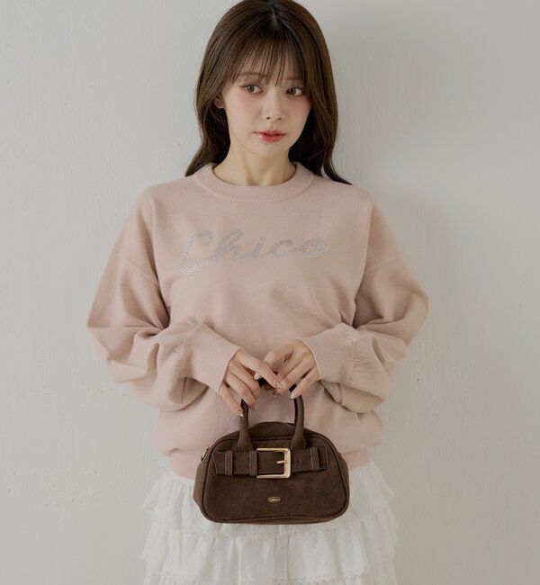  「ラインストーンロゴニット」|ニット・セーター|