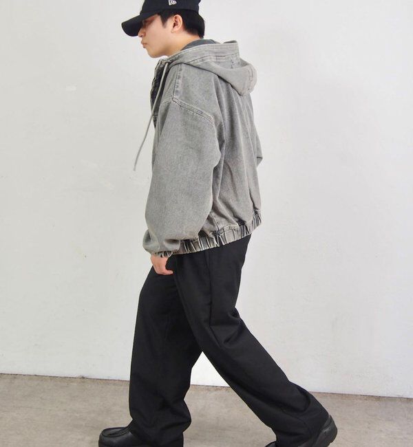  「【UNISEX/ユニセックス】ヴィンテージライクデニムフードジップブルゾン」|ブルゾン・スタジャン|