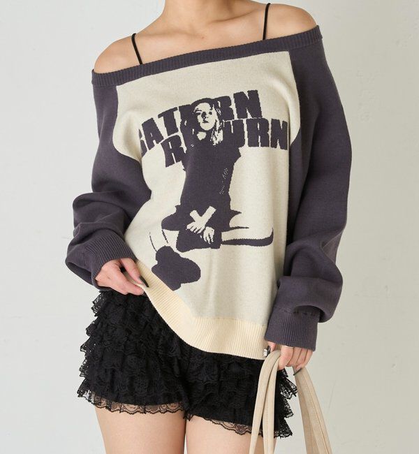  「【WEB限定】シャーロットオフショルニット」|ニット・セーター|