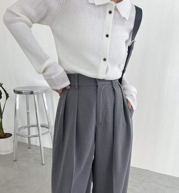  「【累計2万本突破！】【低身長・高身長サイズあり】2タックワイドパンツ」|チノ|