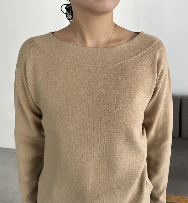  「アシメスリットボートネックニット」|ニット・セーター|