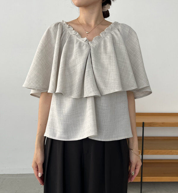  「〈VERSEAU/ヴェルソー〉2WAYラッフルブラウス」|シャツ・ブラウス|