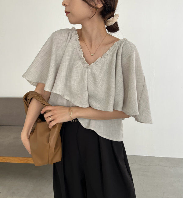  「〈VERSEAU/ヴェルソー〉2WAYラッフルブラウス」|シャツ・ブラウス|