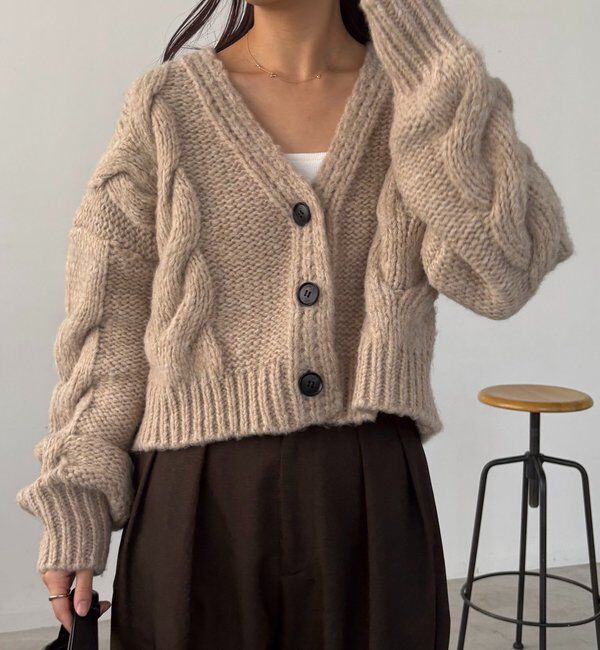  「BIGケーブルカーディガン」|カーディガン|