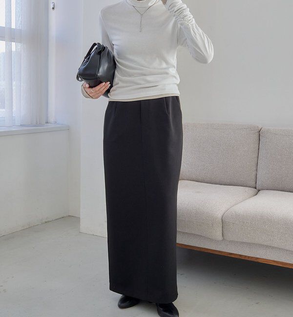  「ハイネック袖ギャザーロンT」|Tシャツ・カットソー|