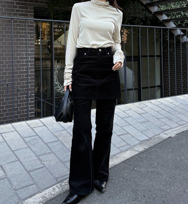  「ハイネック袖ギャザーロンT」|Tシャツ・カットソー|