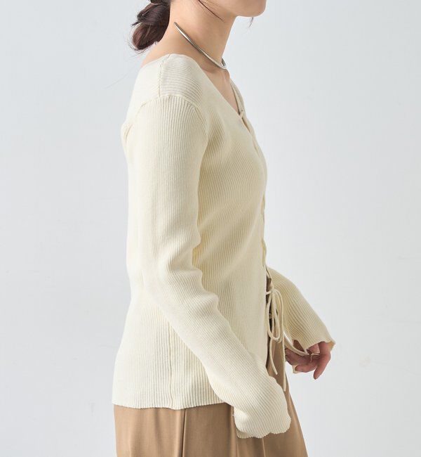  「【前後２WAY仕様】レースアップニット」|パーカー|