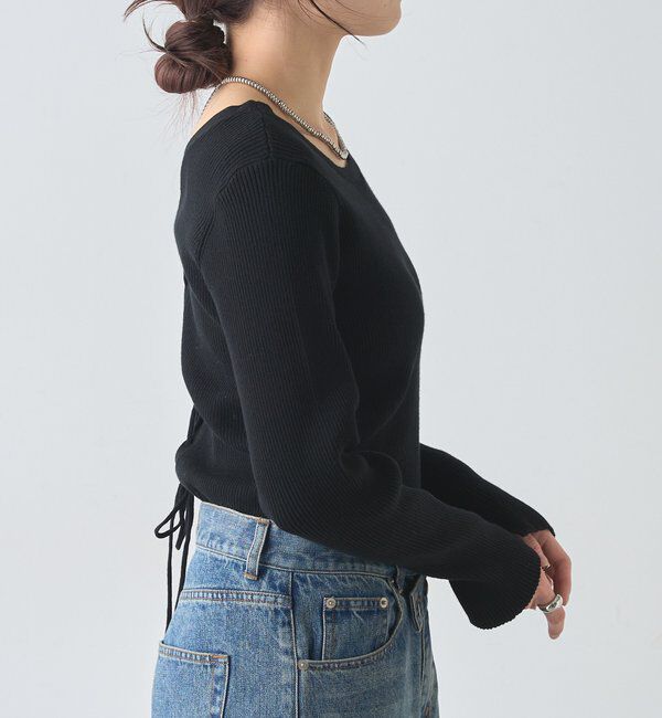  「【前後２WAY仕様】レースアップニット」|パーカー|