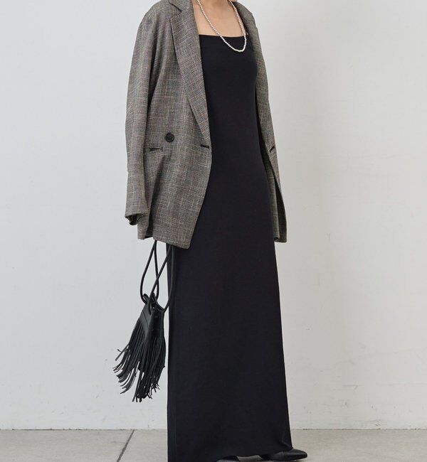  「【26SS予約】総針ニットキャミワンピース」|ワンピース|ブラック