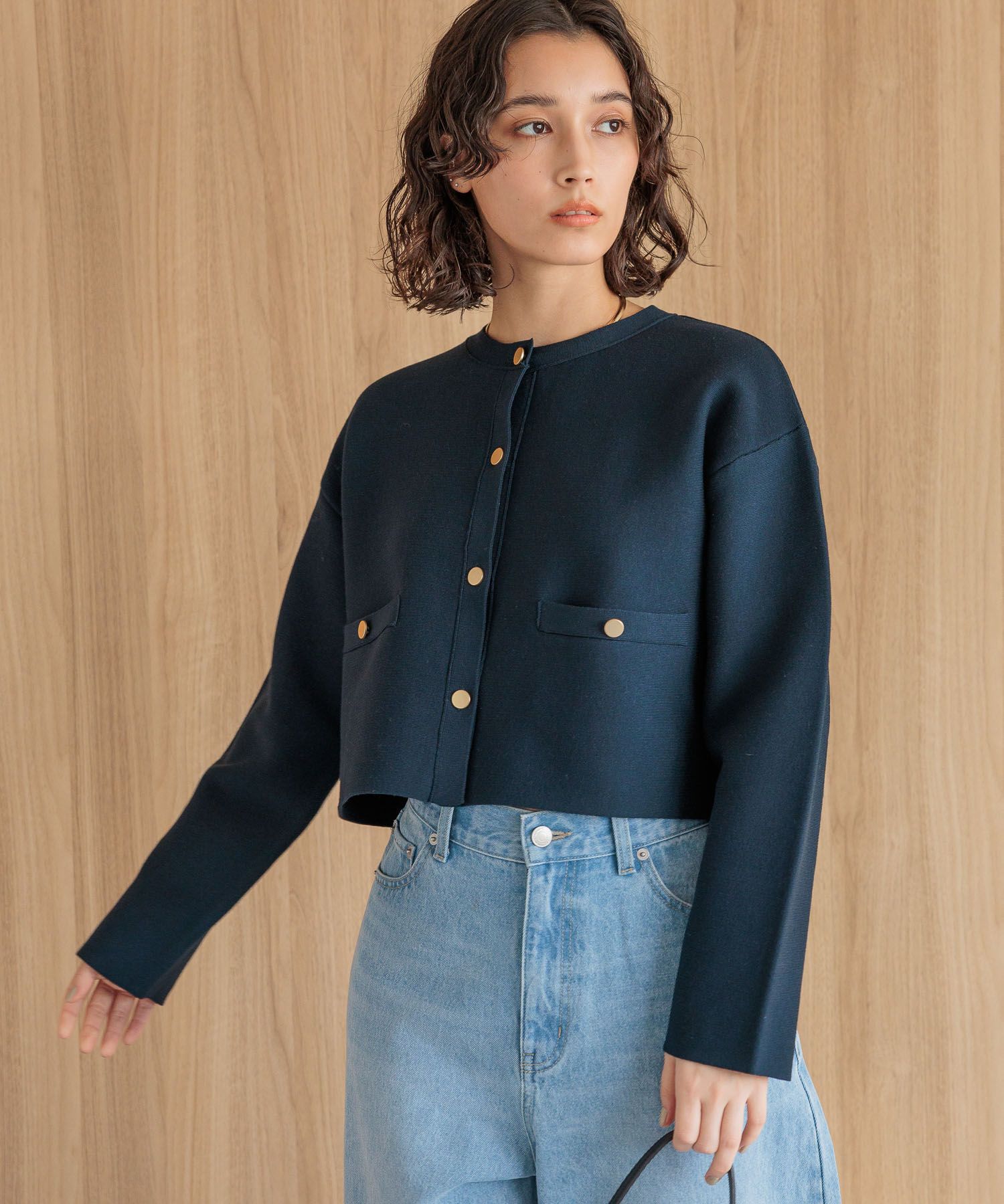 A part by 「スポンディッシュキンボタンクルーカーディガン」|ニット・セーター|