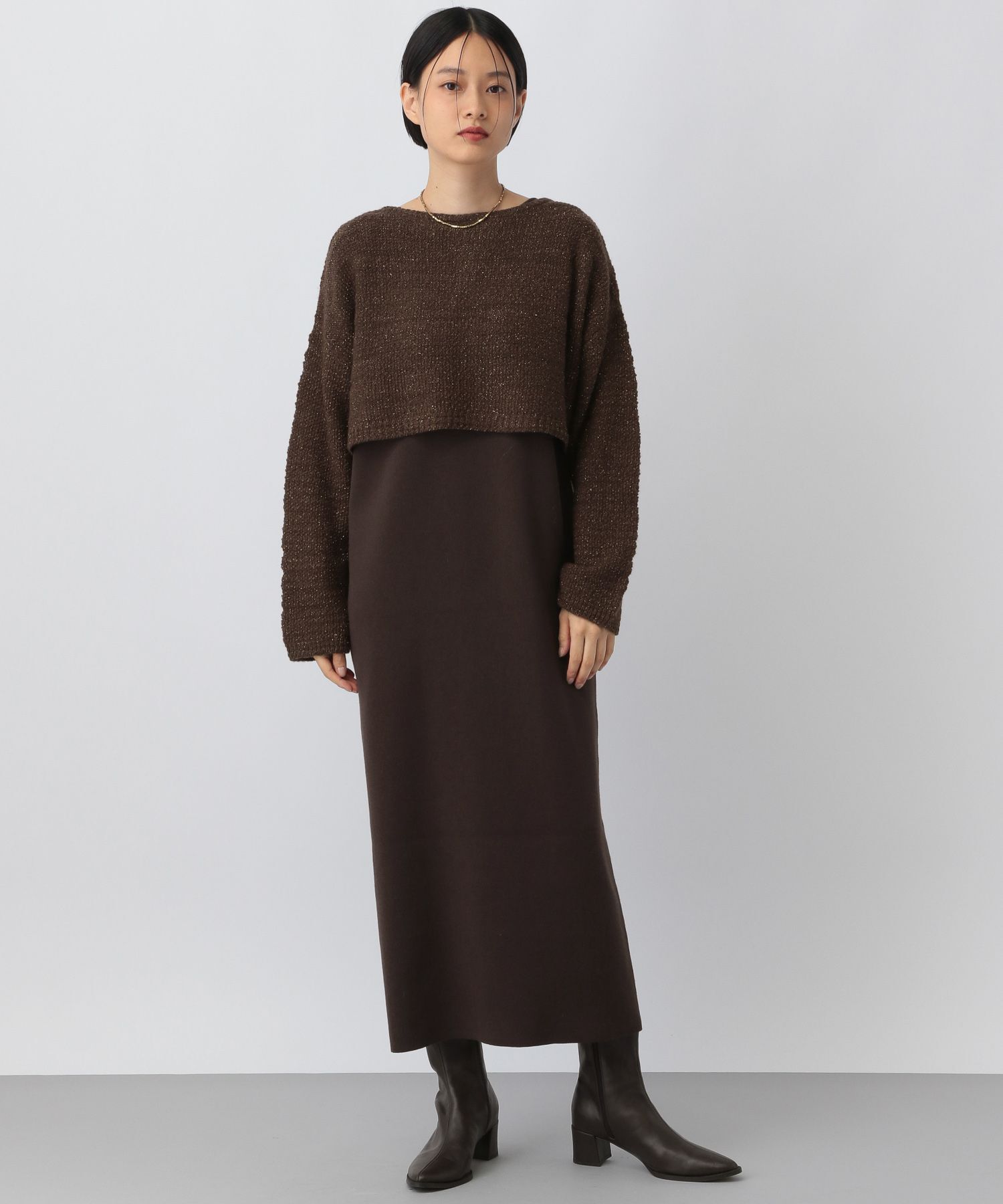 A part by 「ツィード2Pニットワンピース」|ワンピース|