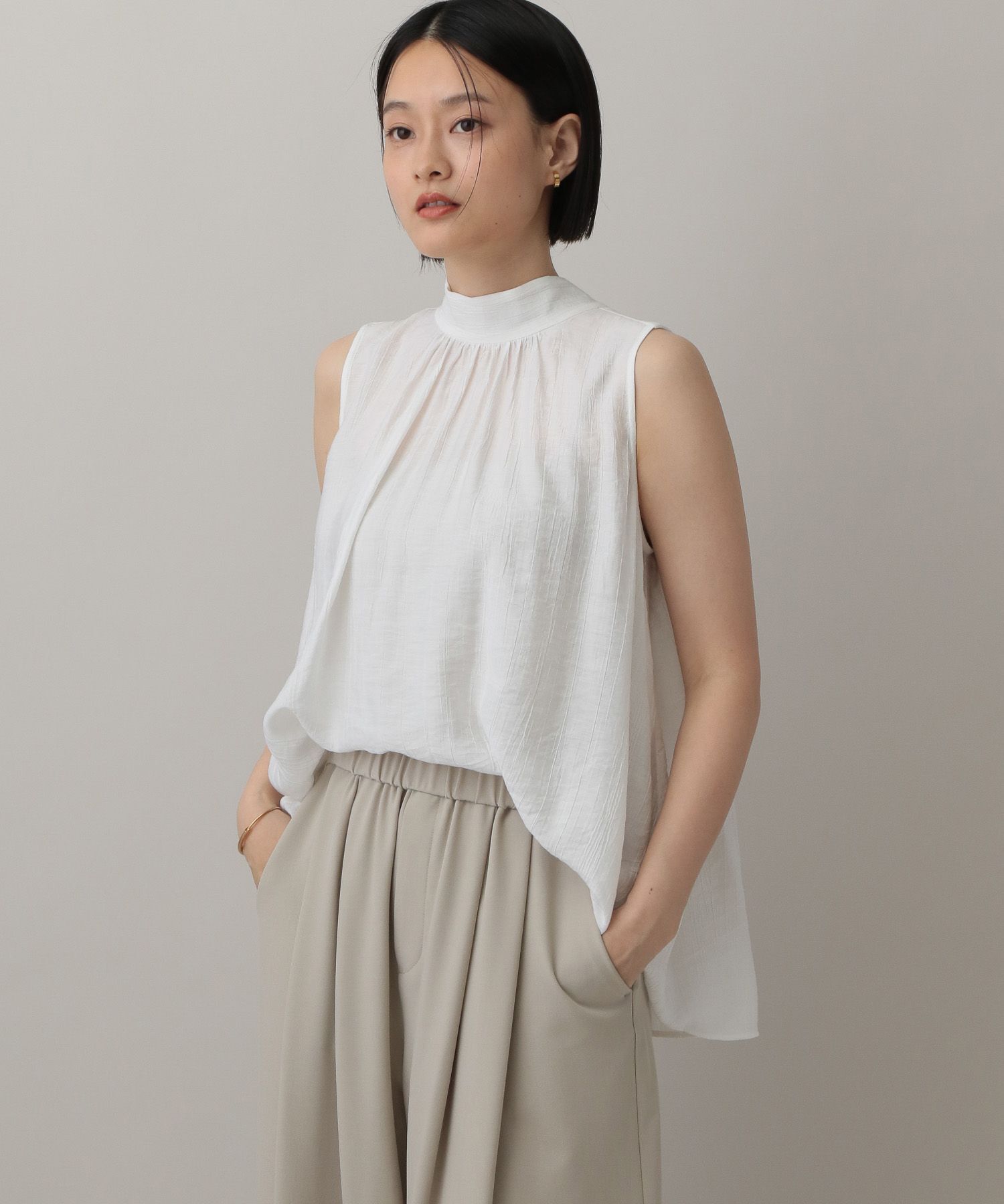 A part by 「ボウタイブラウスノースリーブ」|シャツ・ブラウス|