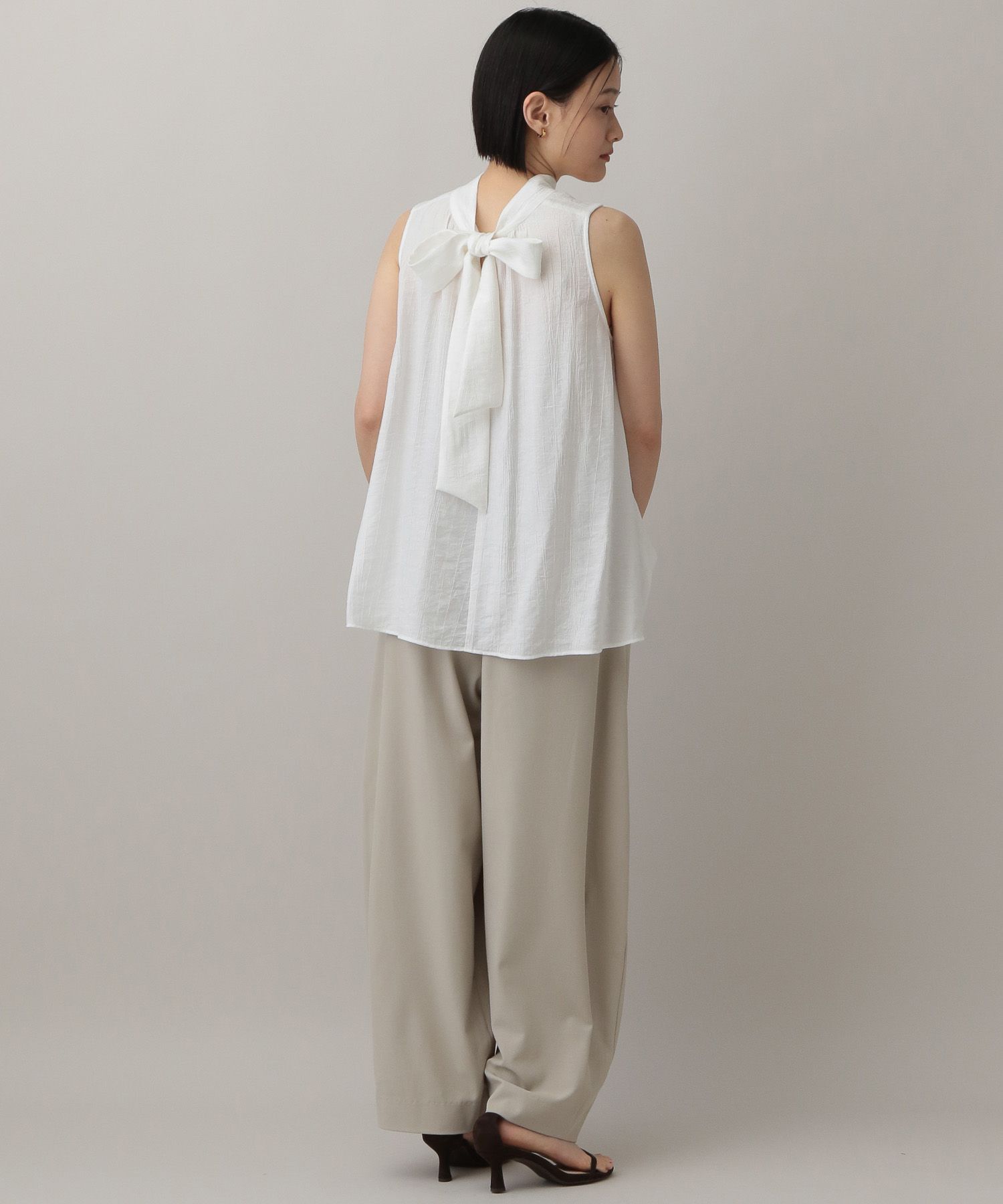 A part by 「ボウタイブラウスノースリーブ」|シャツ・ブラウス|