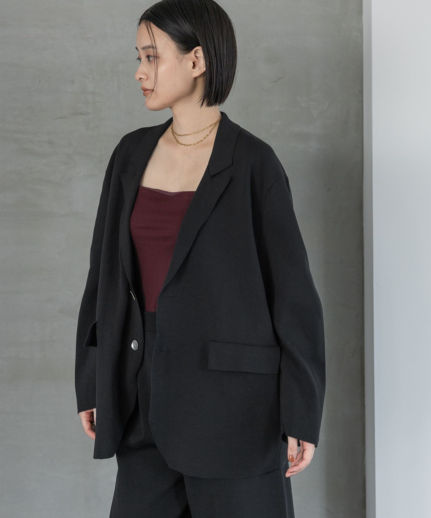 A part by 「ニットジャケットセットアップ」|テーラードジャケット|