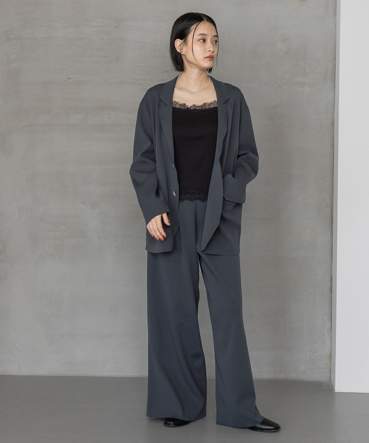 A part by 「ニットジャケットセットアップ」|テーラードジャケット|