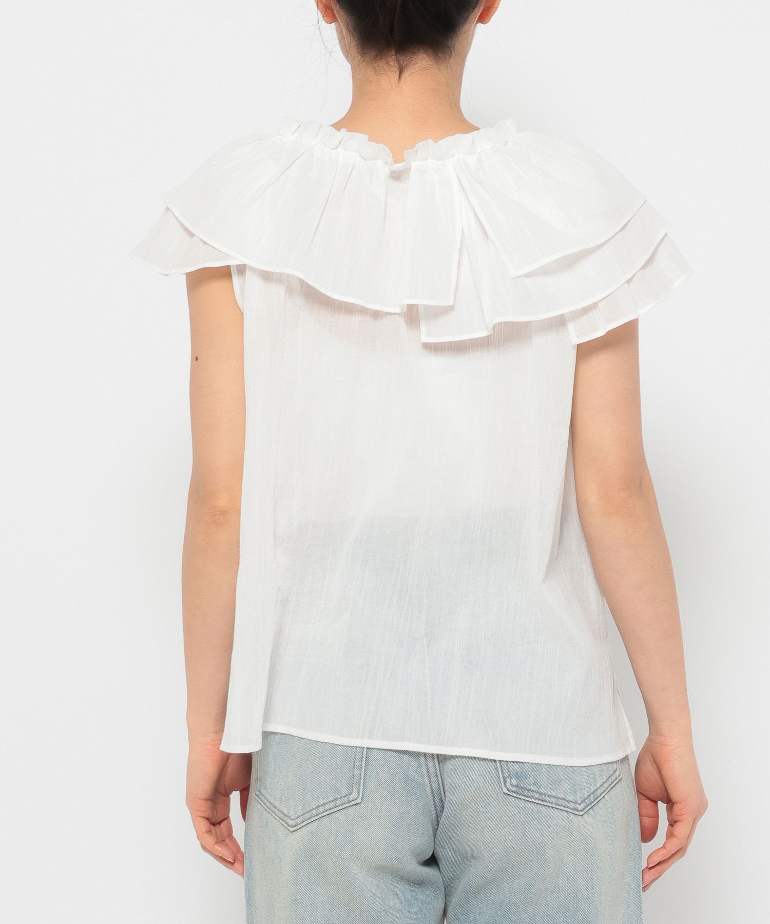 LOWRYS FARM「アシメフリルギャザーＳＳ」|シャツ・ブラウス|